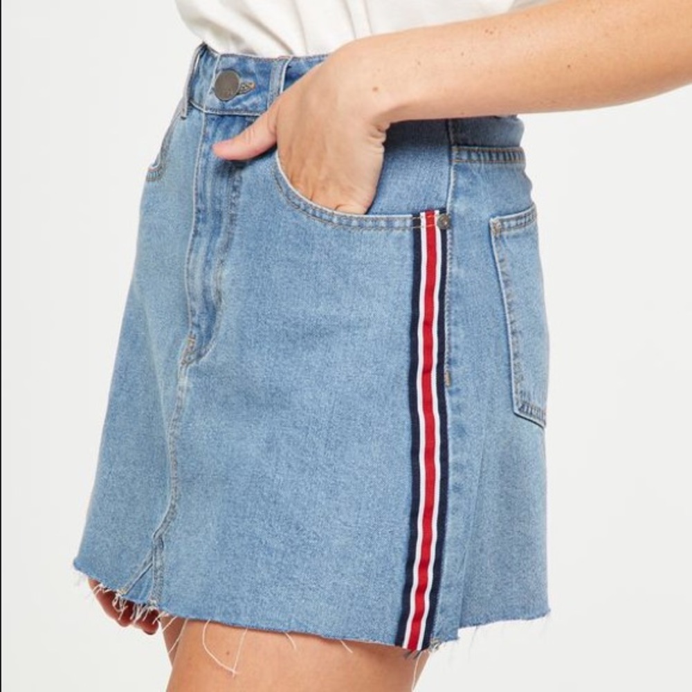 A line mini denim skirt